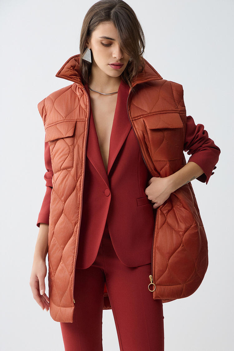 Quilted vest - Brown S