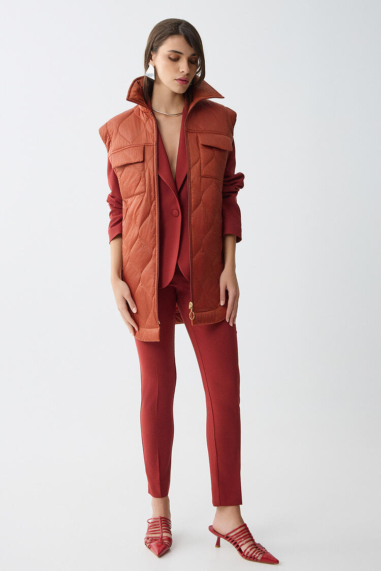 Quilted vest - Brown S