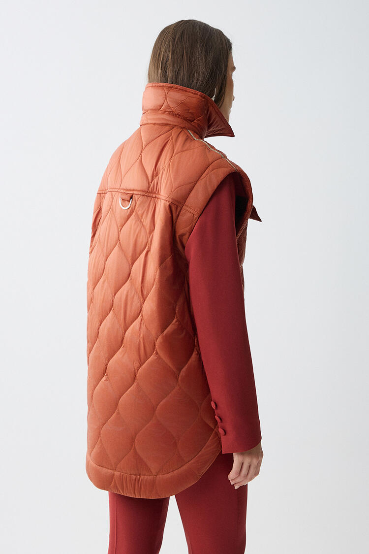 Quilted vest - Brown S