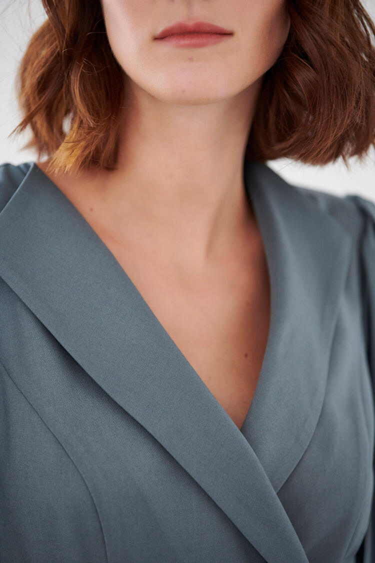 Cross dress with lapel - Grey S