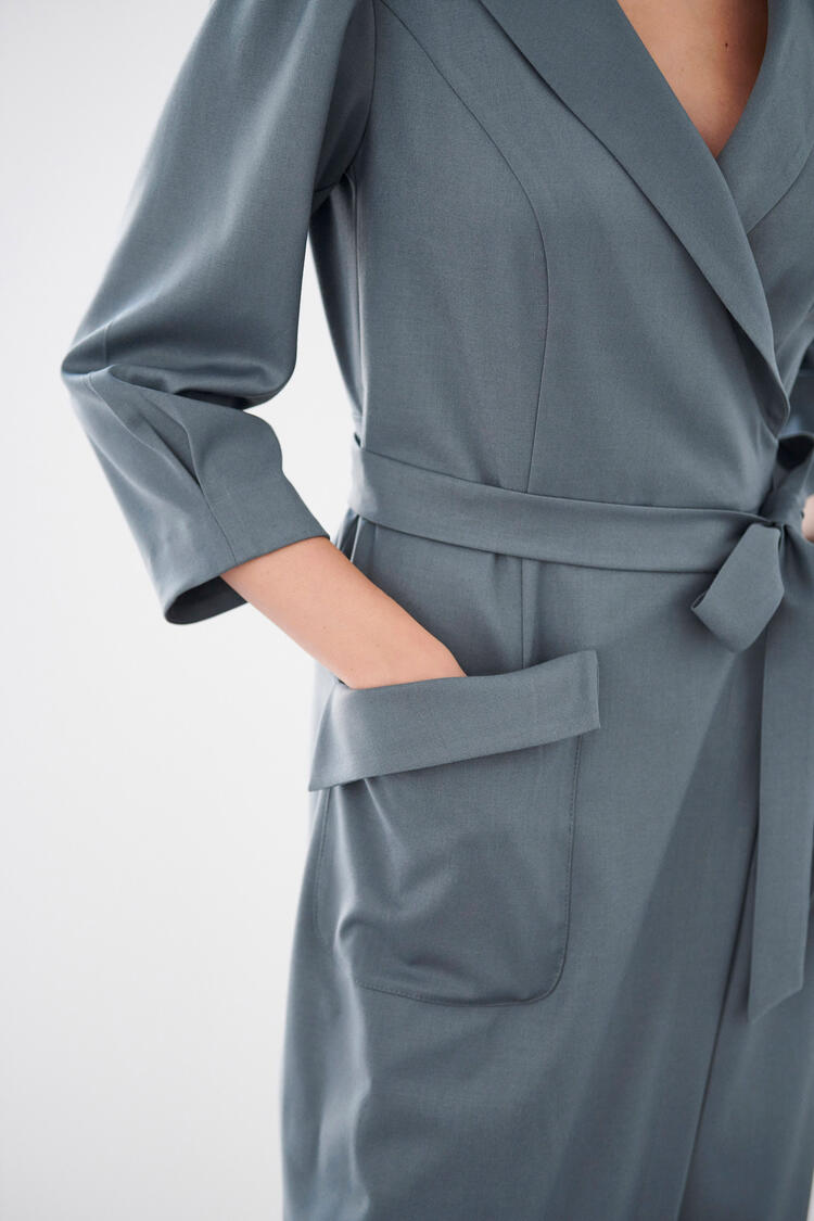 Cross dress with lapel - Grey S