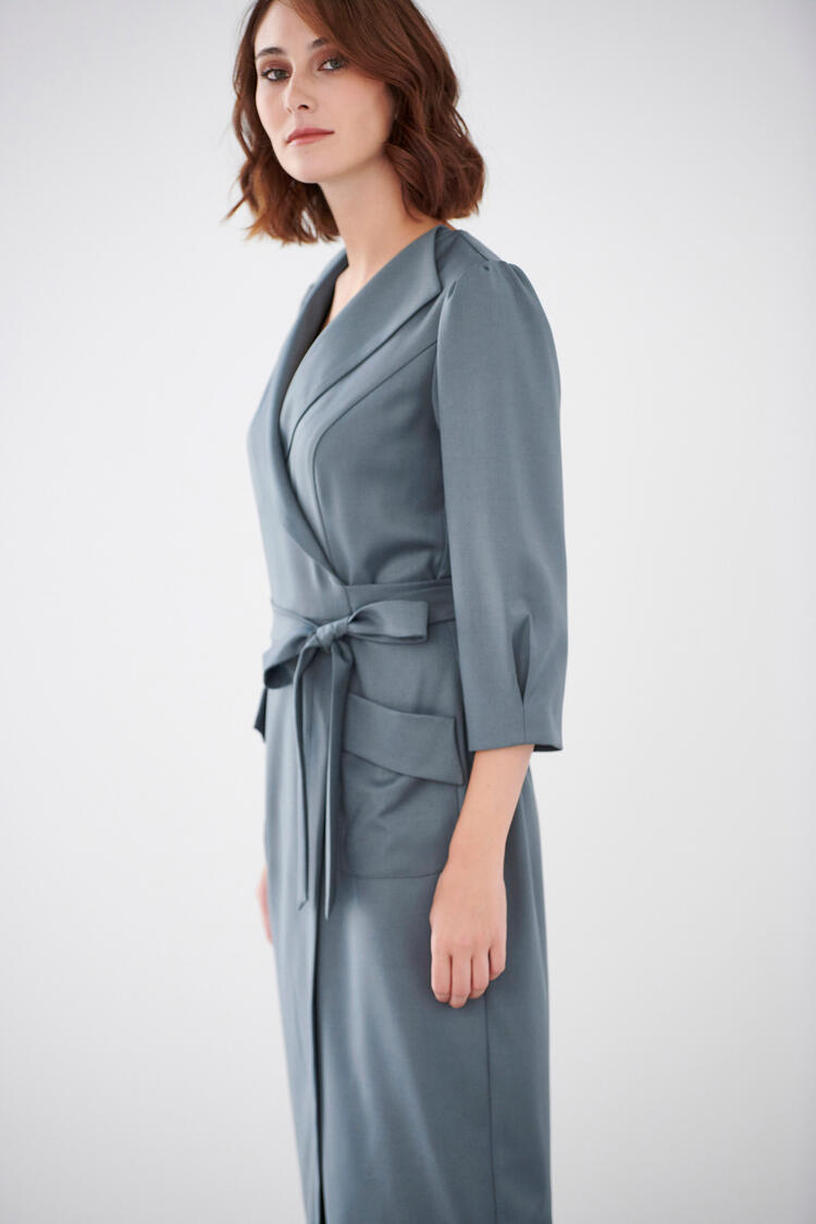 Cross dress with lapel - Grey S