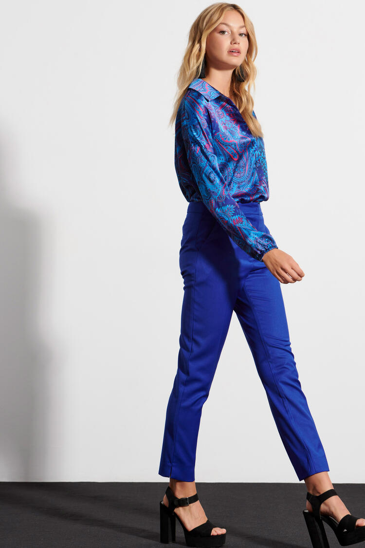 Pants with metallic details - Electric Blue S