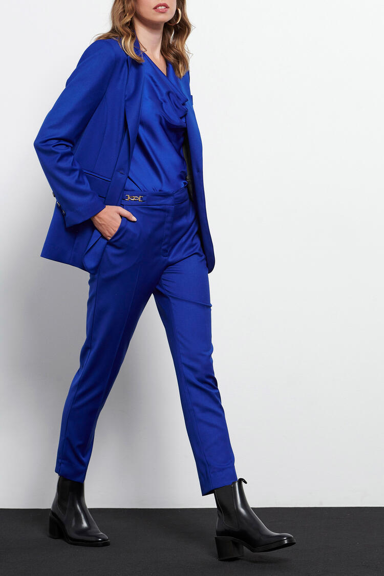 Pants with metallic details - Electric Blue S