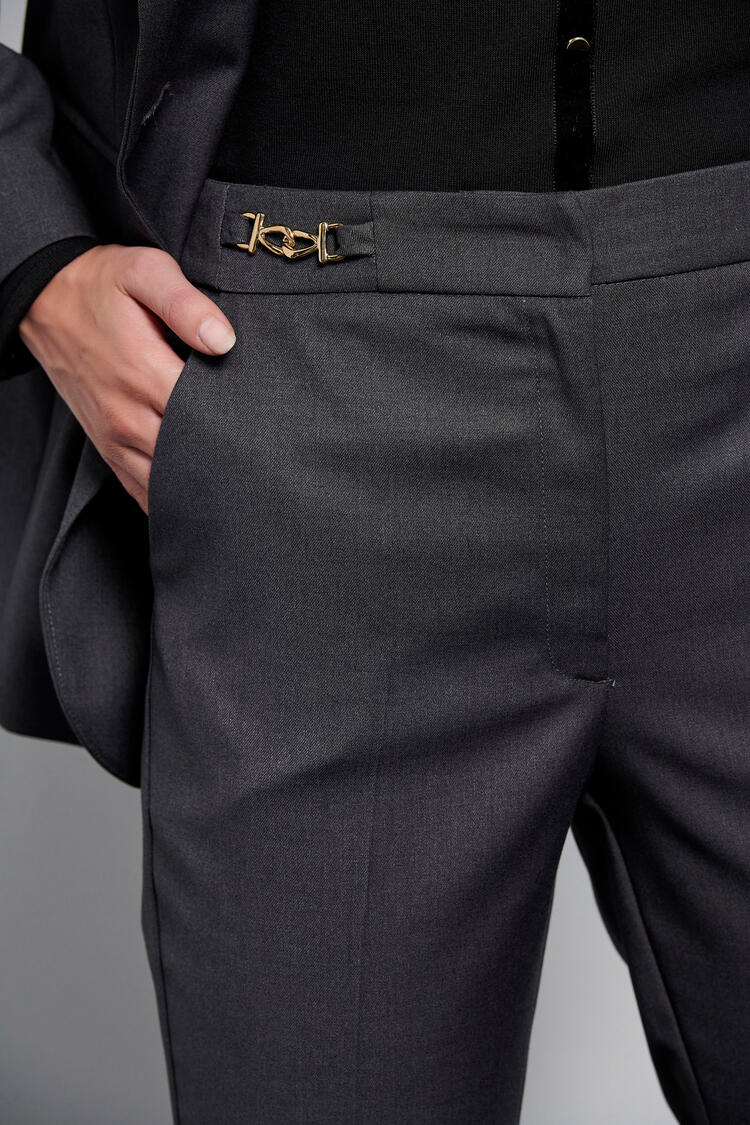 Pants with metallic details - Grey S