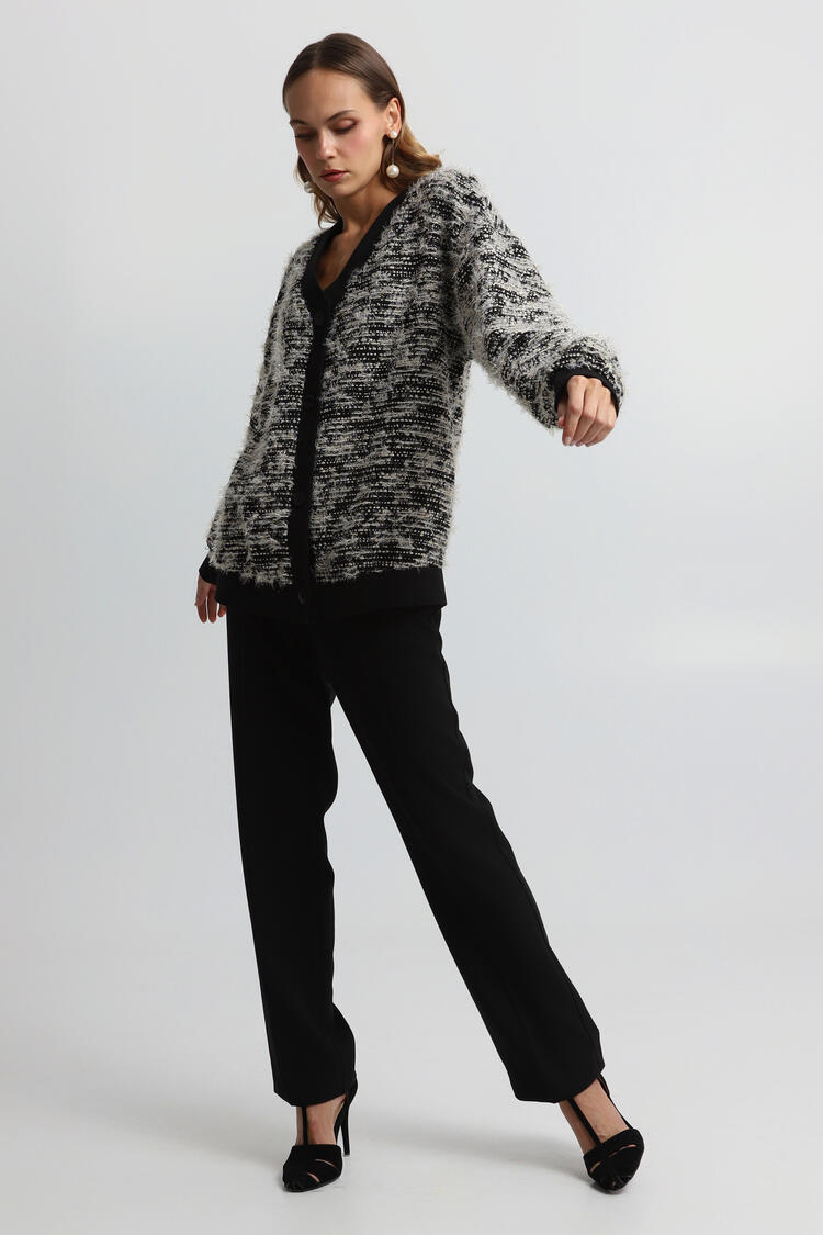 Cardigan with glitter - Black S/M