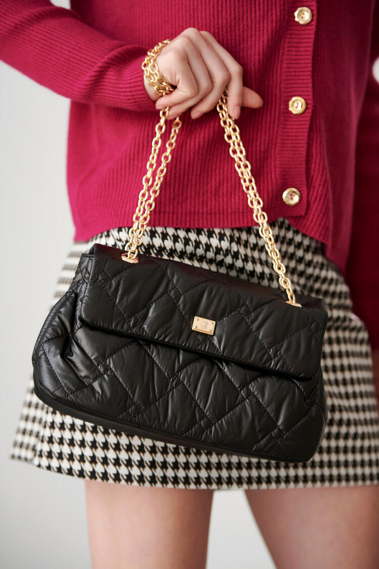 Square bag with chain - Black O/S