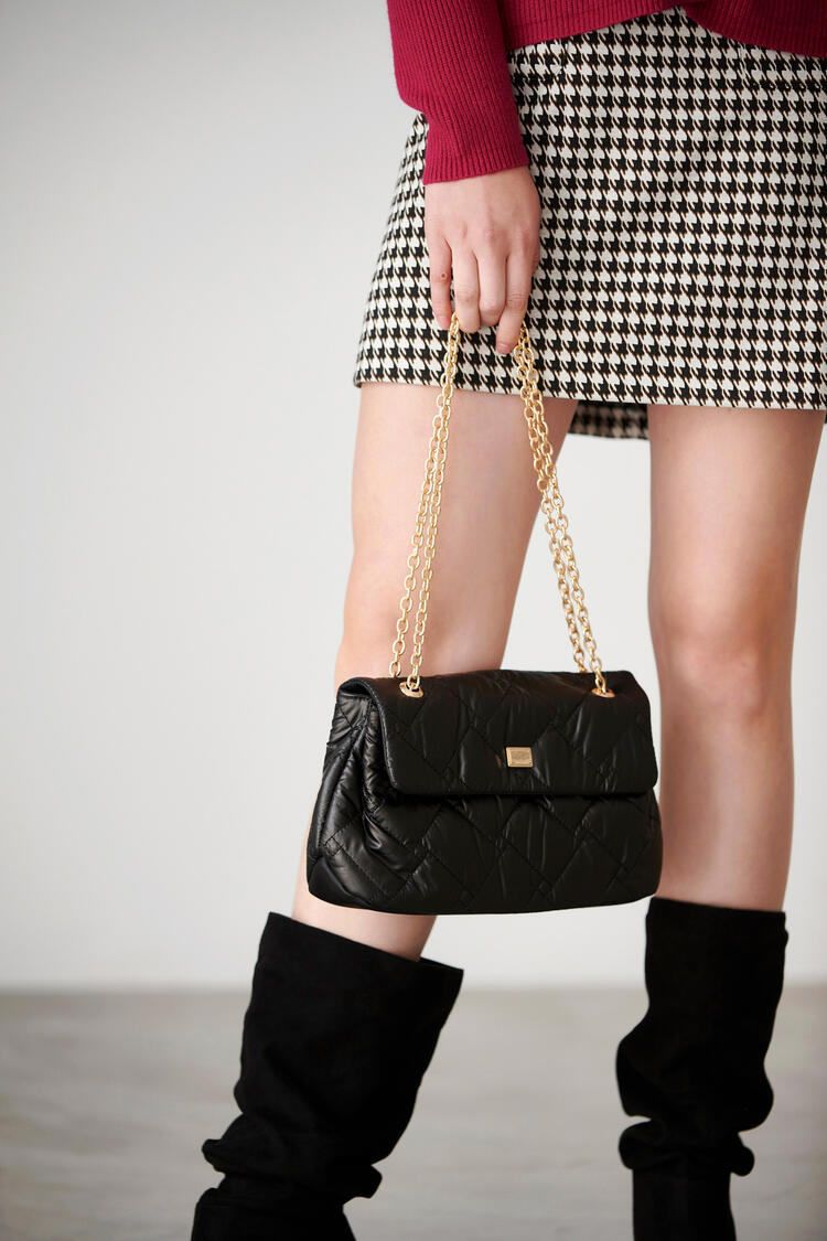 Square bag with chain - Black O/S
