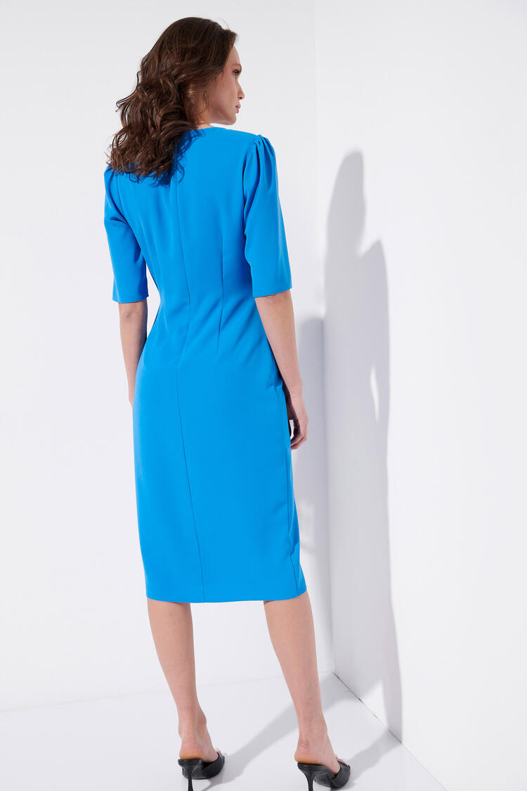 Dress with front opening - Electric Blue S