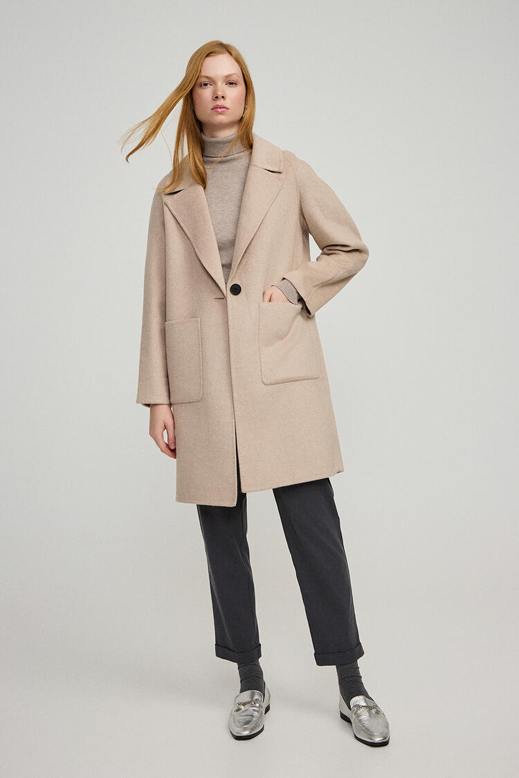 Coat oversized - Beige S