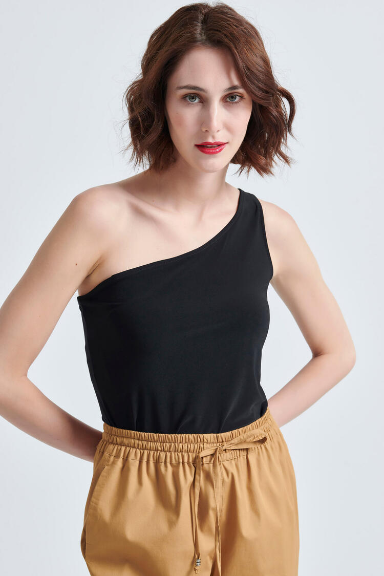 One-shoulder blouse - Black S