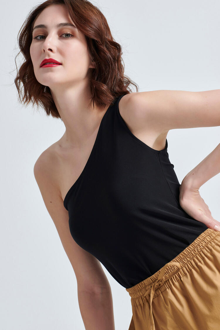 One-shoulder blouse - Black S