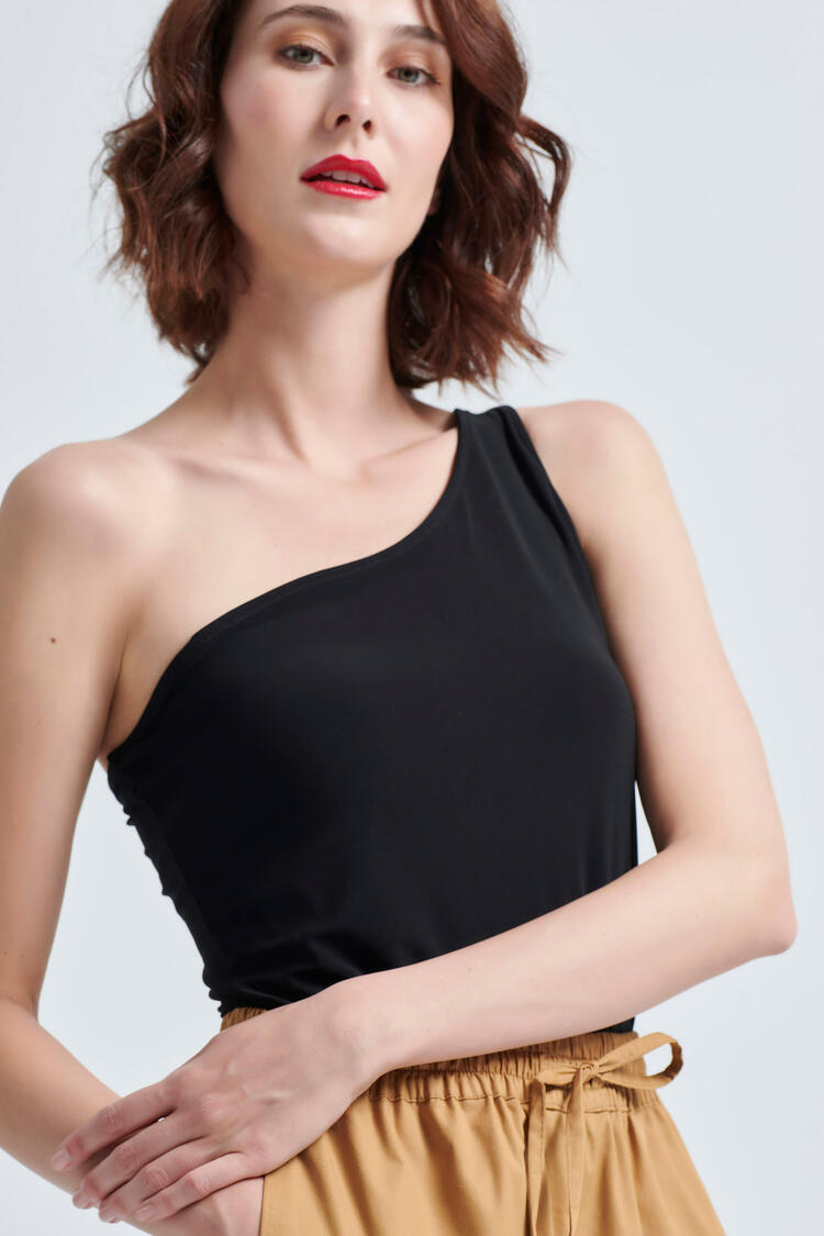 One-shoulder blouse - Black S