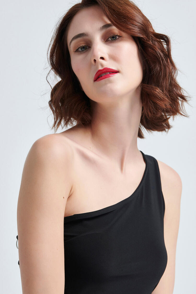 One-shoulder blouse - Black S