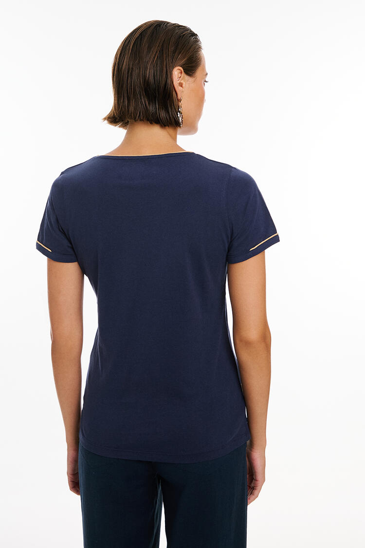 Cotton T-shirt - Blue M