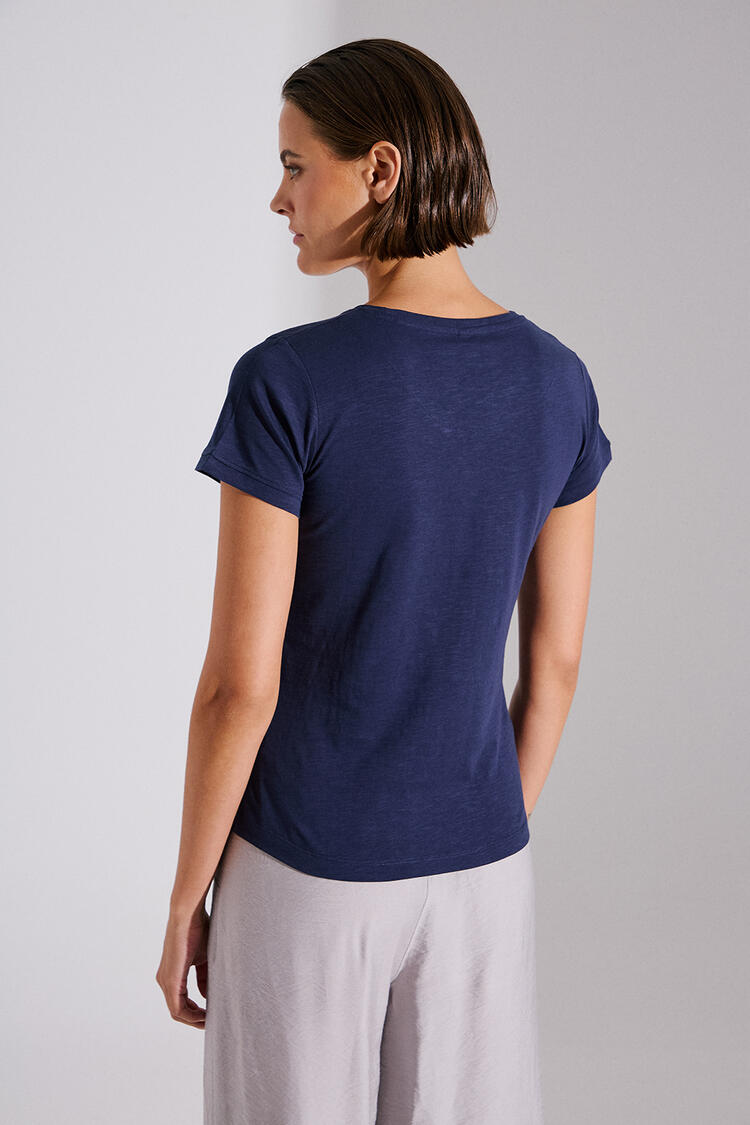 Cotton T-shirt - Blue M