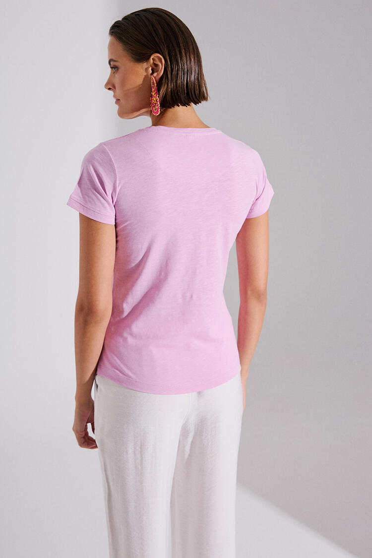 Cotton T-shirt - Pink M
