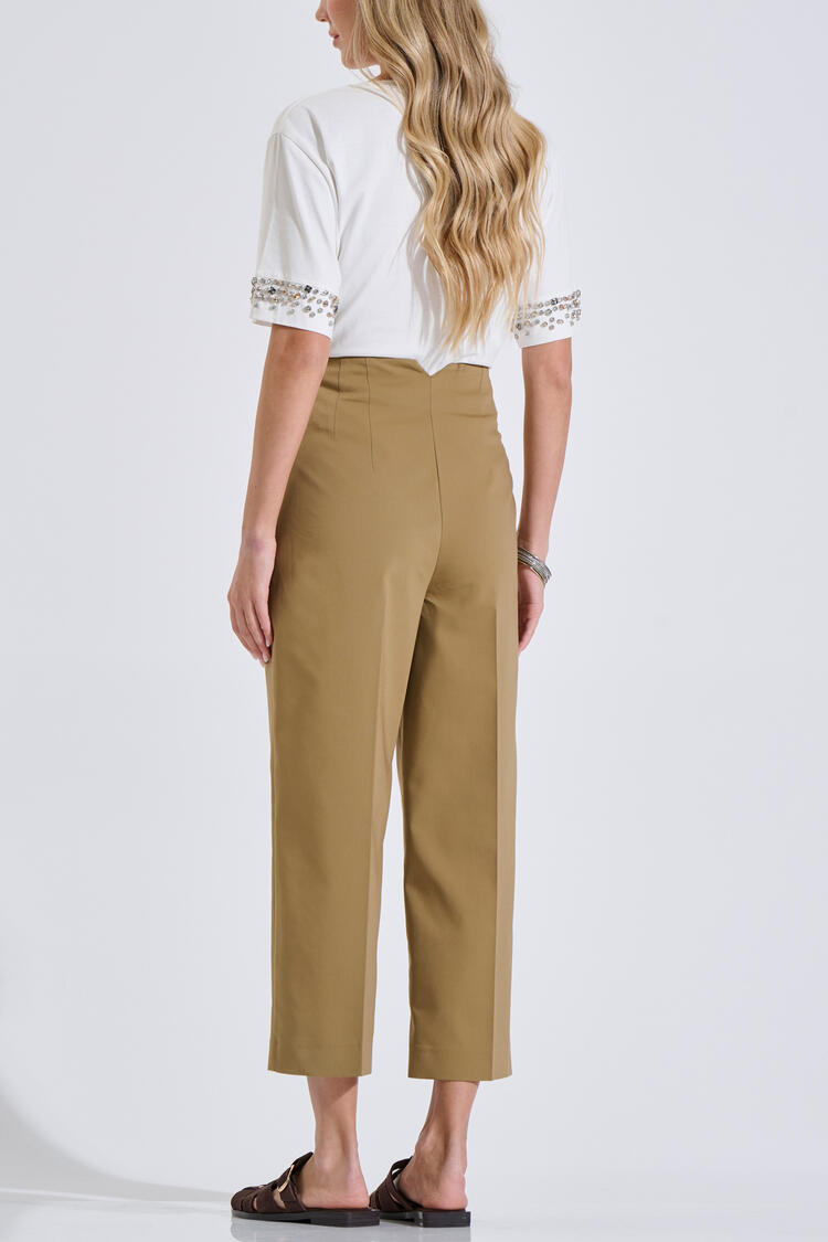 Cotton Top with V Neck & Rhinestones - ΛΕΥΚΟ O/S