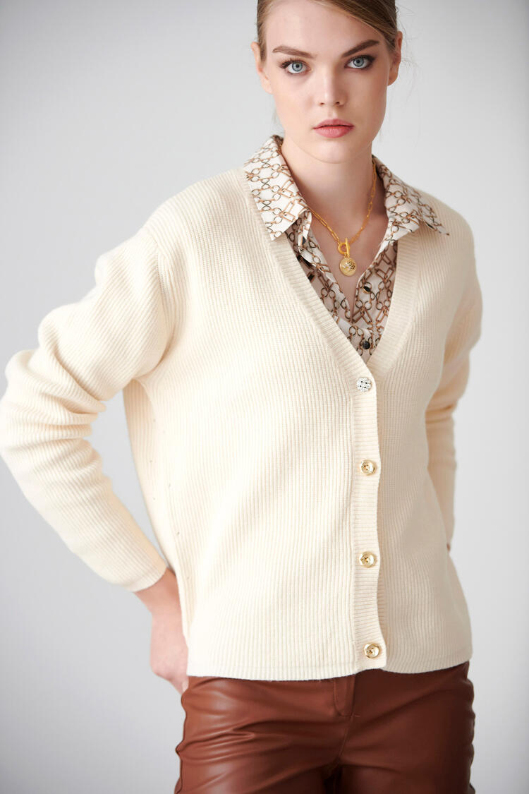 Cardigan rip - Off White O/S