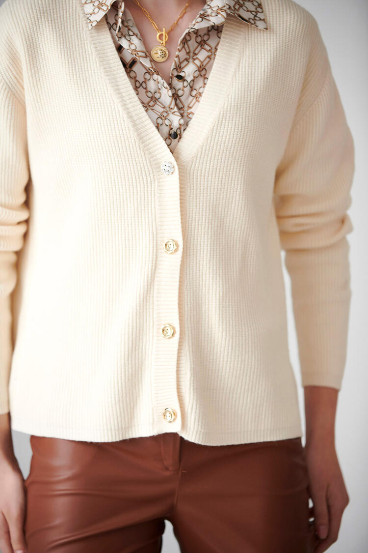 Cardigan rip - Off White O/S