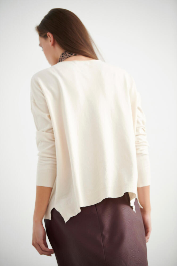 Knitted blouse with pockets - Off White O/S