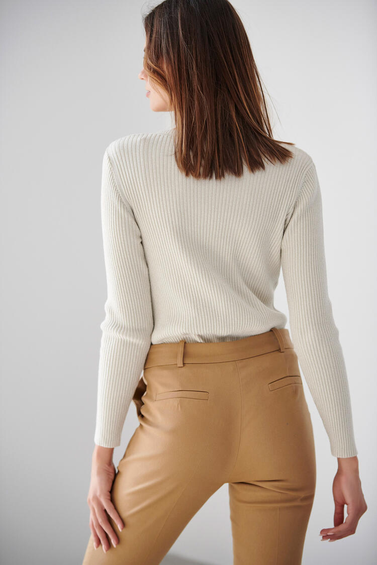 Knitted lurex blouse - Off White O/S
