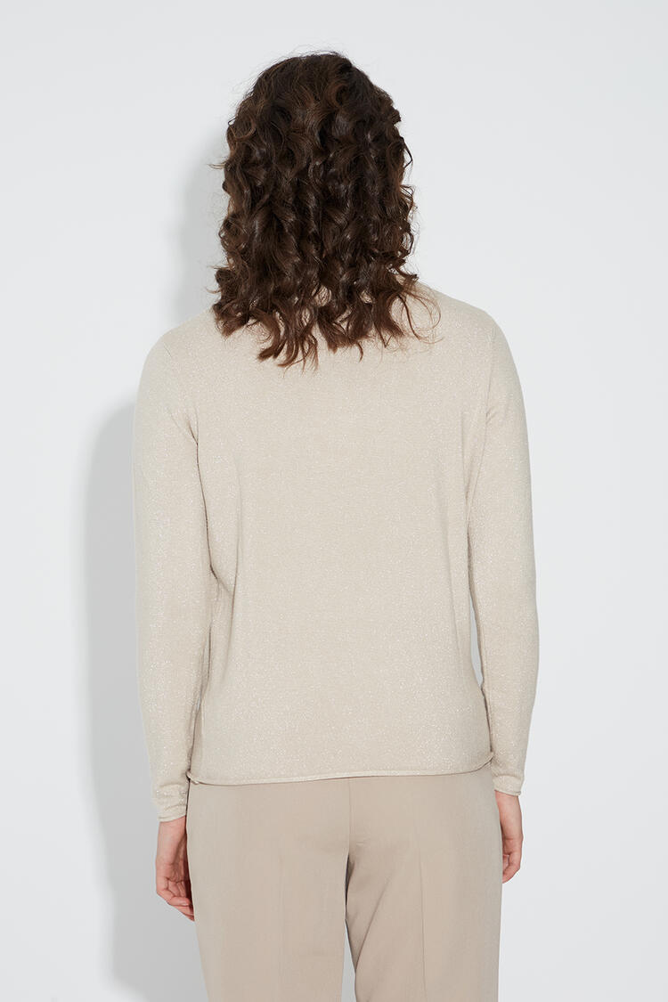 Lurex knit blouse - Beige O/S