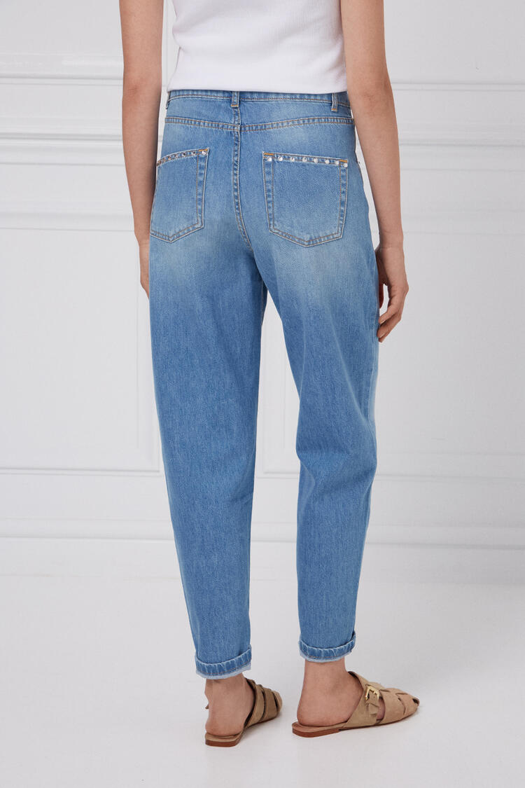 Jeans with rhinestones - Blue S