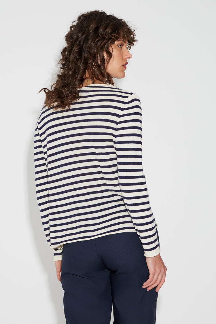 Striped knitted blouse - Blue S/M