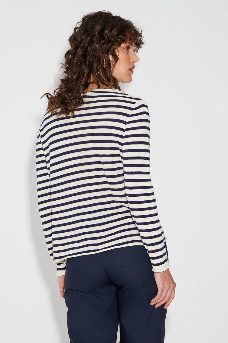 Striped knitted blouse - Blue M/L