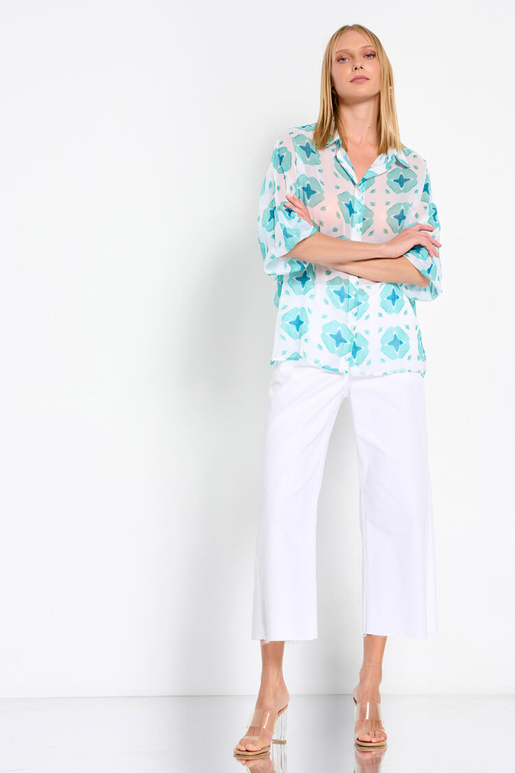 Printed shirt - GREEN S