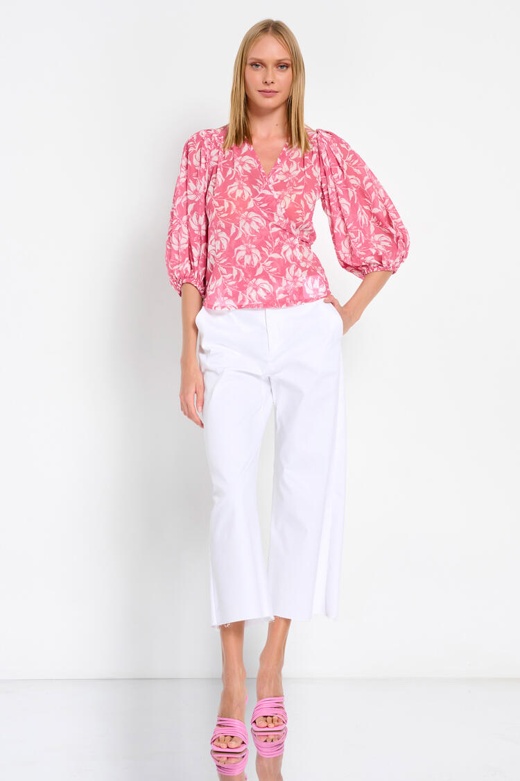 Cruise blouse with balloon sleeves - Pink S/M