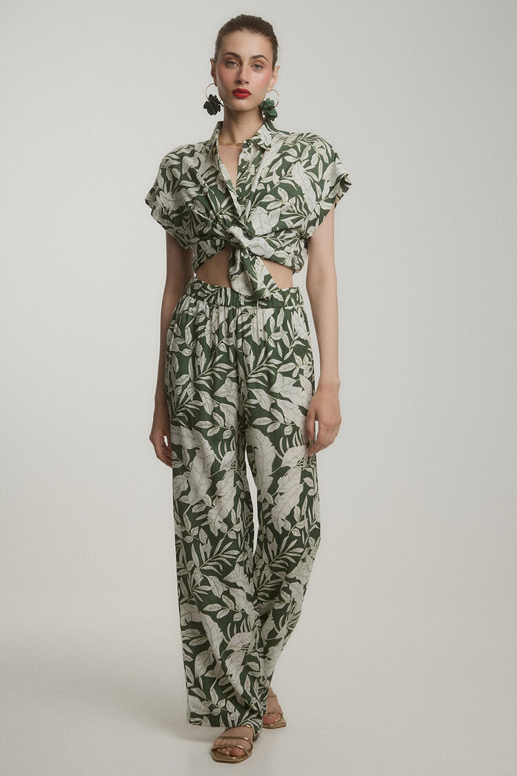 Floral pants - GREEN S