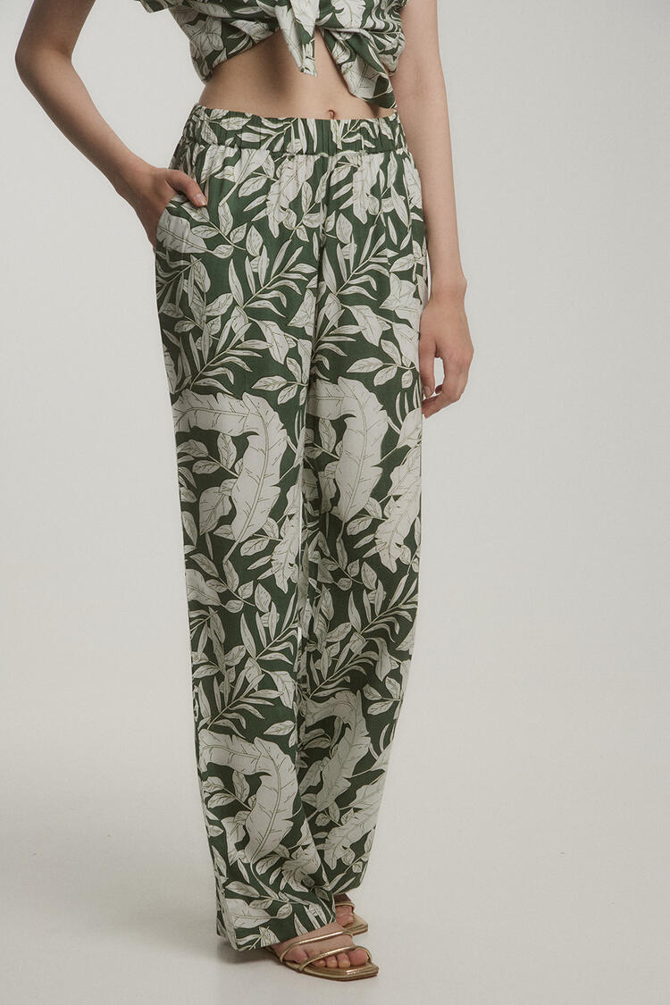 Floral pants - GREEN S