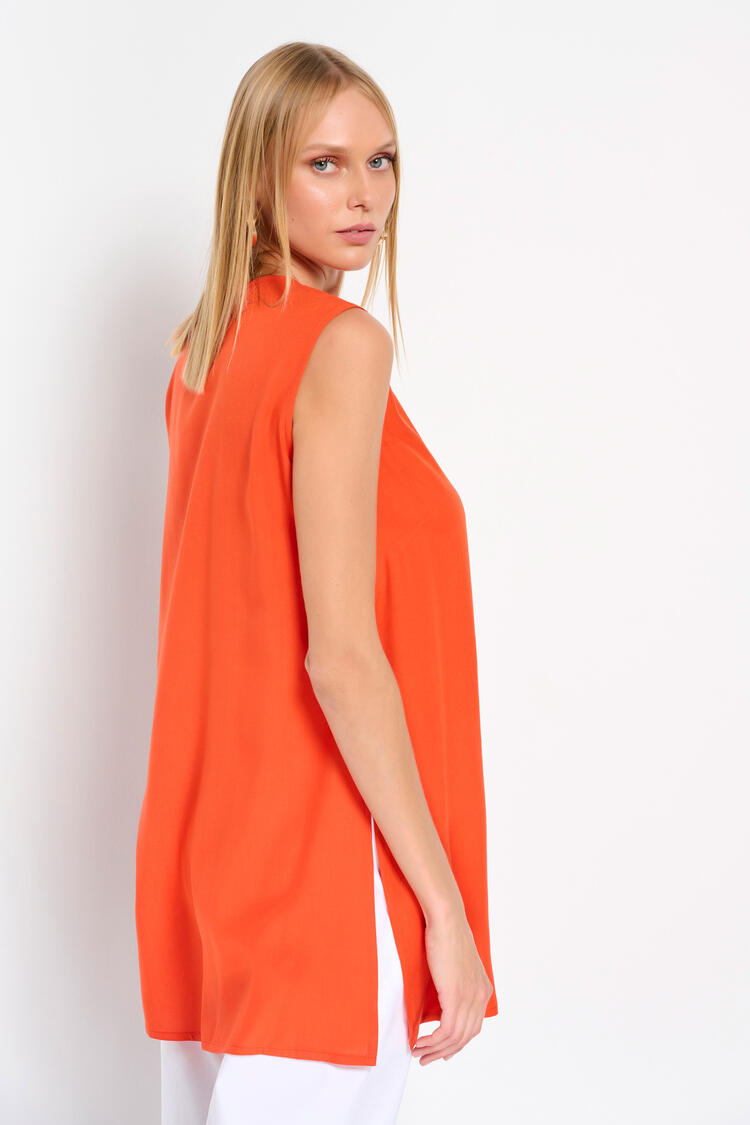 Tunic with embroidery - Orange S