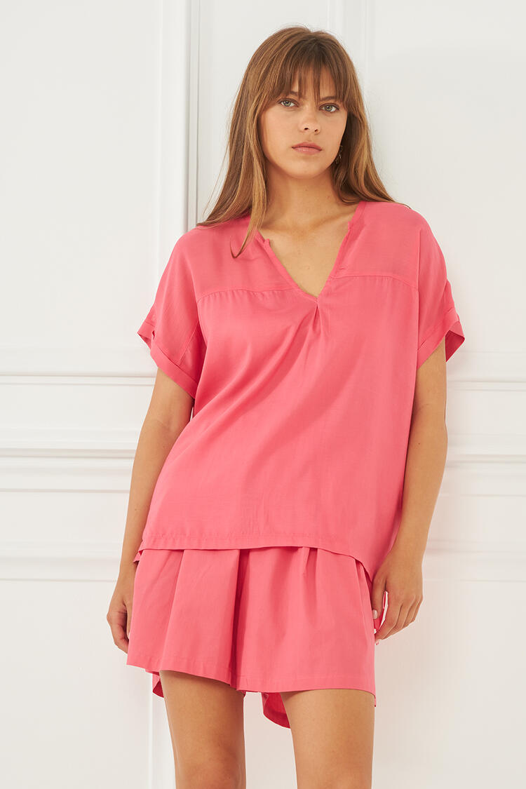 Blouse with transparency - CORAL S