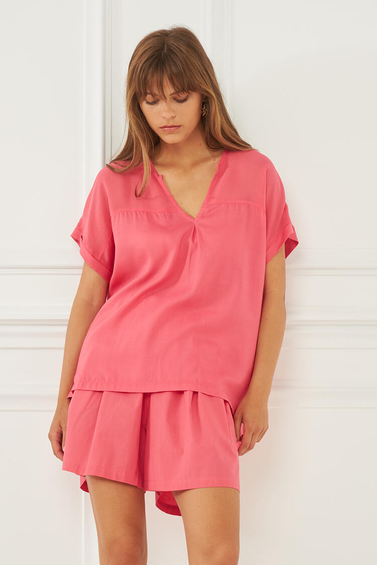 Blouse with transparency - CORAL S