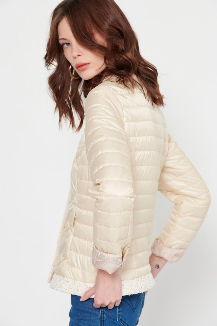 Jacket with tweed detail - Off White S