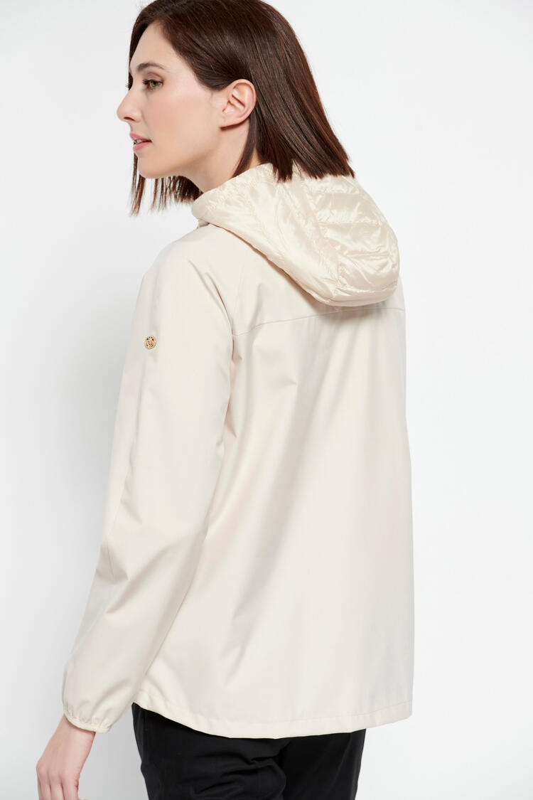 Jacket in a combination of fabrics - Beige S
