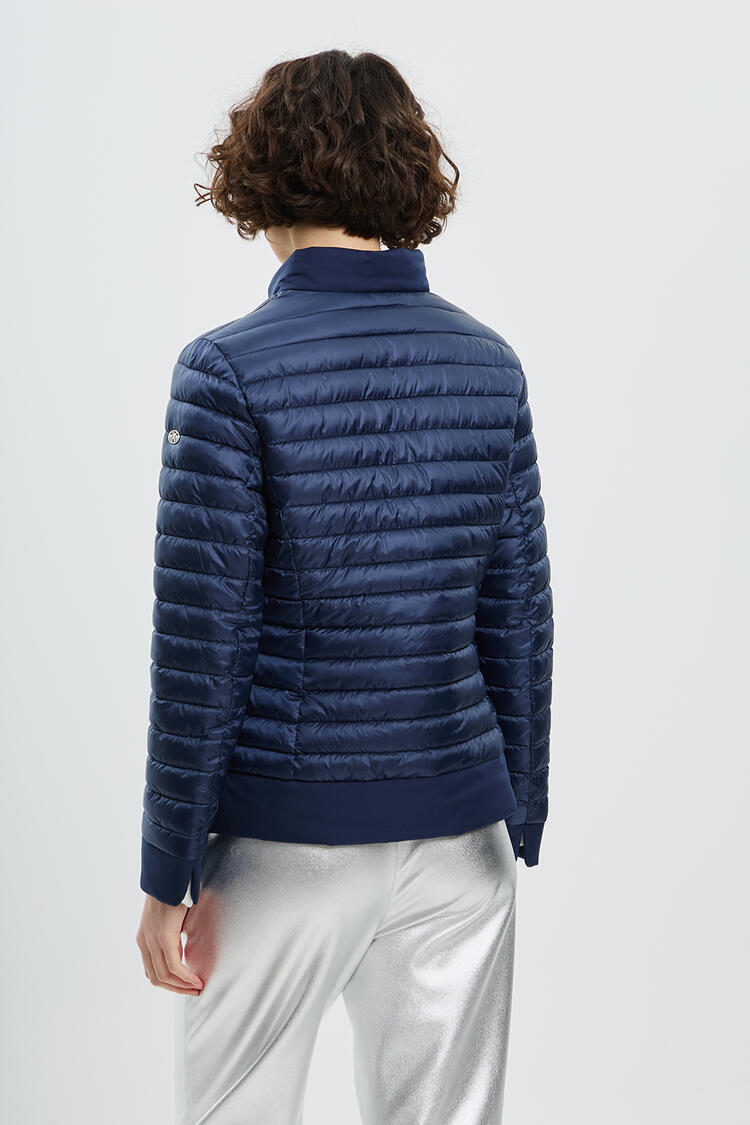 Quilted jacket with animal print details - Blue L