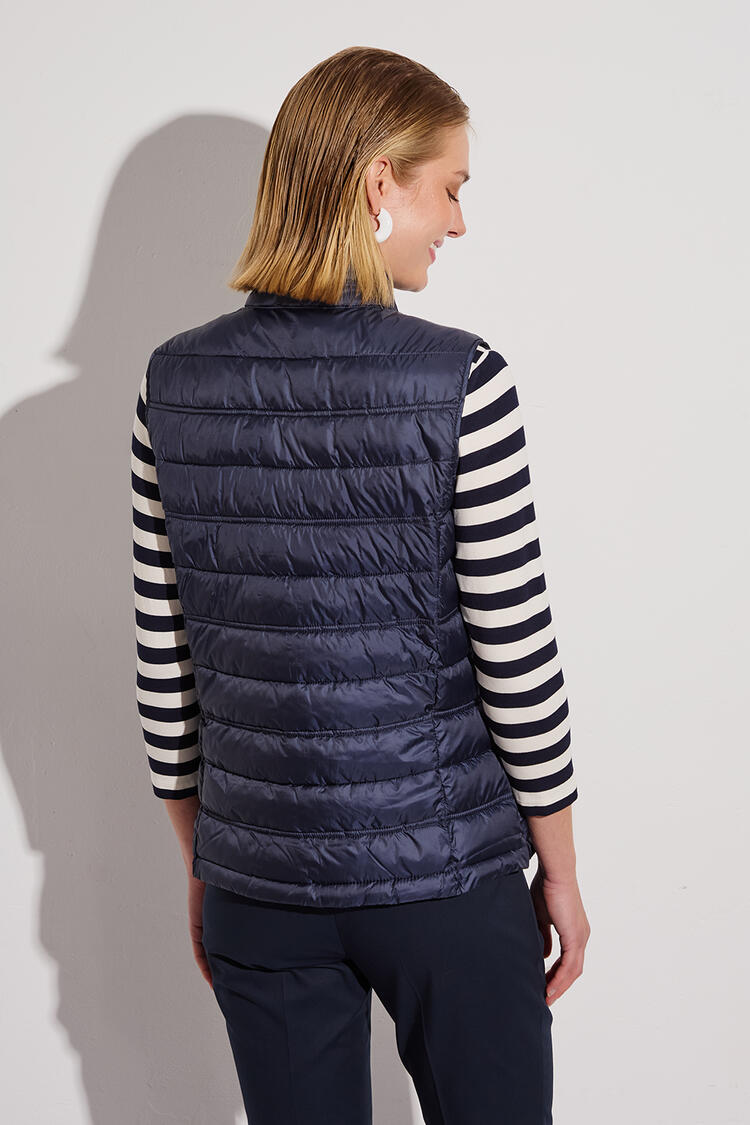 Sleeveless quilted jacket - Blue S