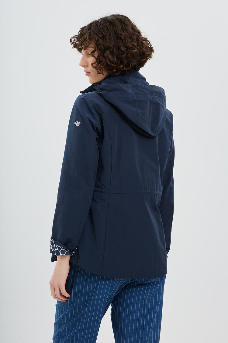 Parkas with a combination of fabrics - Blue S
