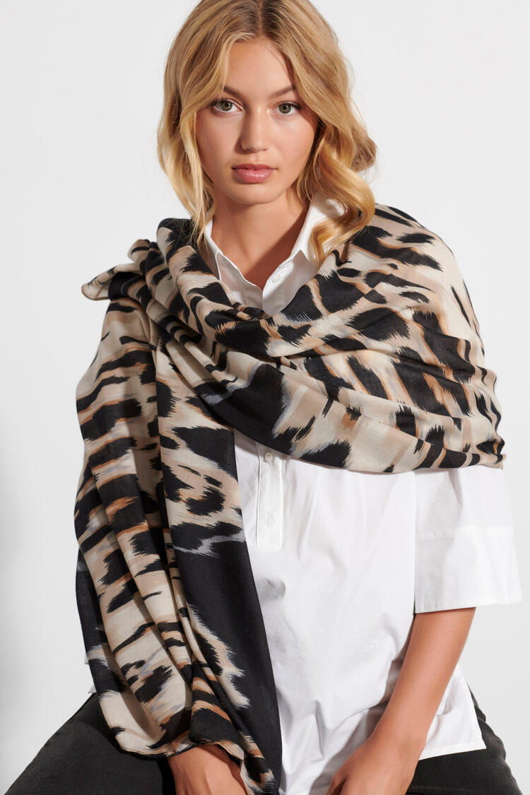 Printed scarf - Off White O/S