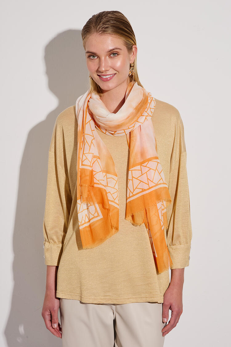 Printed scarf - Orange O/S