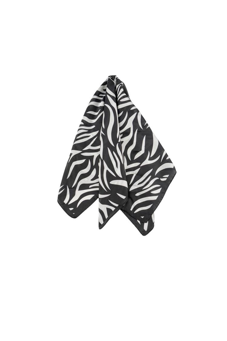 Scarf with Animal Print Pattern - Black O/S