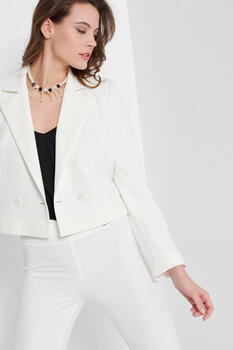 Jacket with closure on the side - WHITE M