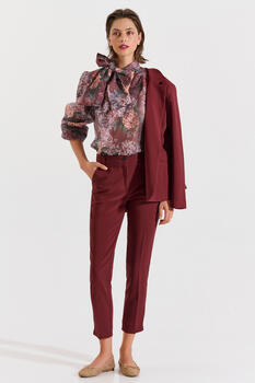 Straight-Leg Trousers - Burgundy XL