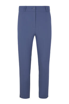 Straight-leg trousers with front fastening and crease detail - Blue XXL