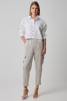 Satin cargo pants - Grey S