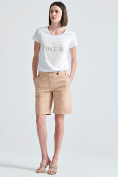 Shorts with lapels - Beige S